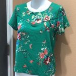 Lily White  green floral shirt Photo 1