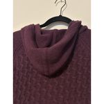 CAMBRIDGE Dry Goods Burgundy Full Zip Cable Knit Hooded Sweater Size M Red Size M Photo 5