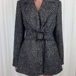 Jessica Simpson Boucle Wool Blend Fit Flare Bell Sleeve Coat Jacket Sz MD Black Photo 0