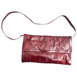 Vintage Eel Skin Burgundy Crossbody Clutch Convertible Purse Handbag Bag Red Photo 0