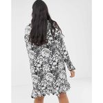 ASOS‎ DESIGN Women's Size 16 Black Animal Print Long Sleeve Button Front Dress White Photo 1