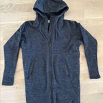 Athleta Stronger CYA Long Fleece Lined Hoodie Jacket Charcoal Heathered Grey-XXS Photo 1