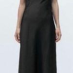 ZARA  Satin Effect Cut Out Dress in Black Bloggers Fav XS 4432/201 Wedding Guest Photo 0