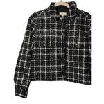 Loft  Petite Shimmer Metallic Tweed Cropped Shirt Jacket Blazer Women’s S Stylish Photo 1