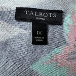 Talbots  Floral Print Top Woman 1X Blue Short Sleeve Casual Colorful Boho Comfy Photo 4