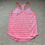 Ocean Coast Women’s Peach White Striped Racerback Tank Top Photo 1