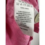Tahari Shirt Womens 3X Pink 100% Linen Tunic 3/4 Sleeve Side Button Split Neck Photo 3