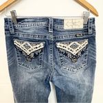 Miss Me  Women's Mid Rise Chloe Boot Cut Jeans Size 27 bling pockets Photo 2