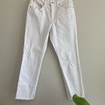 J.Crew  White Slim Boyfriend Raw Hem Jeans Size 25 Photo 0