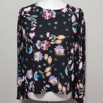 Finn & Grace  black painterly floral blouse size small Photo 0