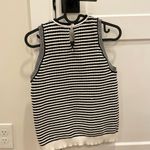 Classic Black and White Striped Tank Top Photo 2