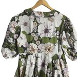 Maje  Rafleur Green Floral Puff Sleeve 70s Mini Dress Size L Photo 11