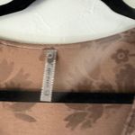 Y2k Cappuccino Tank Top Brown Floral Print Ruffle Neck Sleeveless Boho Going out Size L Photo 3