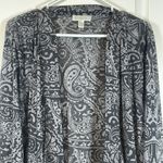 Dress Barn Plus Size  Black Gray Paisley Open Cardigan Knit Size 22/24 EUC #1869 Photo 2