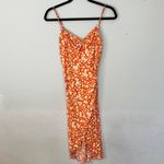 Hello Molly  Meaning Of Life Orange Floral Midi Dress Rust Small Photo 1