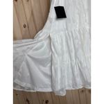 Lulus NWT  Sweet Sentiments White Jacquard Tiered Midi Dress Summery Beachy Sz M Photo 6