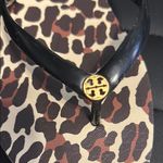 Tory Burch  Black and Gold Leopard Print Sandals, Size 9 Photo 2