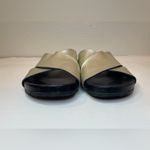 barney's new york Crisscross-Strap Metallic Leather Slide Sandals Size 8.5 Photo 4
