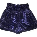 Topshop ladies deep crushed purple velvet zip up shorts size small Photo 0