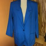 Vtg 90s Bright Blue Blazer Size 10 Photo 3