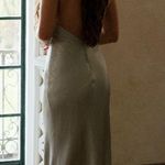 Meshki Dress - Esther Iridescent Satin Cowl Maxi Dress - Sage Photo 4