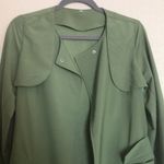 Army Green Long Sleeve Pockets Trench Coat Size XS Photo 8