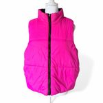 Reversible Pink and Black Puffer Vest Sz Large Photo 2