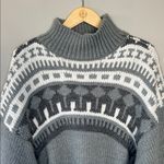 H&M Pringle of Scotland x Gray Fair Isle Mock Neck Knit Pullover Sweater Small Photo 4