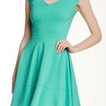 Nordstrom Love Ady V Neck Fit Flare Skater Dress Teal S Green Photo 0