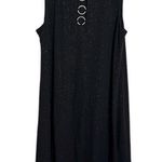 MSK Evening Jersey Trapeze Black Dress silver shimmer crystal ring accent Size S Photo 0