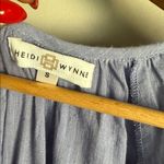 Heidi Wynne Linen Cotton Midi Dress with Tie Waist & Puff Sleeves Blue Photo 3