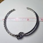 Silver Stainless Steel Knot Open Cuff Bangle Bracelet Photo 4