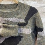 AQUA Brand Womens S Sweater Long Sleeve Camo Boxy Green Camo Stretch Outdoor Photo 1