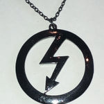 Dark Metal Black Metal Lightning Bolt Boho Pendant Necklace Photo 0