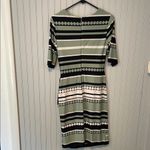 R&K Black and Light Green Ruched Wrap Dress | Medium Photo 6