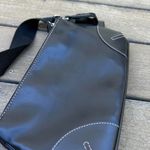 Nine West Y2K Black Leather Shoulder Bag Mini Bag Purse w/ Silver Hardware Photo 2