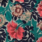 Vintage 80s Blouse Dark Floral Detail Bow High Tie Neck Blue Satin Long Sleeve Size 12 Photo 9