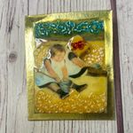 Signed Bonnie Kondor “Cassatt & Me” Mixed Media Brooch Gold Photo 1