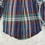 Lucky Brand  Button Up Long Sleeve Shirt Epaulettes Blue Red Womens Size Medium Photo 12