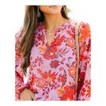 Skies Are Blue  Walk On By Floral Blouse Lavender Top‎ Boho Women Size Small New Photo 1