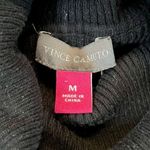 Vince Camuto Black and White Striped Turtleneck Sweater Dress Medium Photo 6