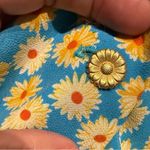 Vintage polyester daisy print Floral Button Photo 4
