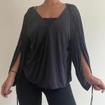 Free People Grey Long Sleeved Boho Blouse Photo 3