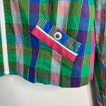 Vintage 90s Y2K Canvasbacks Madras Plaid Cropped Full Zip Jacket 12P 12 Petite L Pink Photo 3