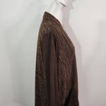 LOGO By Lori Goldstein Brown Zip-Front Cardigan Size Small Brown Cardigan Photo 3