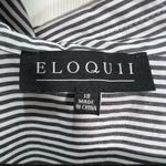 Eloquii  Women's Black White Striped Long Sleeve Button Down Shirt Plus Size 18 Photo 1