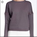 Lime & Vine Womens Small Grey Zip Off Sleeves Crewneck‎ Sweatshirt Gray Photo 1