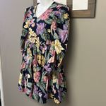 YAS Flower AOP Organic Cotton 3/4 Sleeves Sky Captain Short Dress US(0 Photo 1