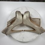 Jessica Simpson Womens Greeta Shoes 8B Metallic Gold Sheer Sock Stiletto Heel Photo 2