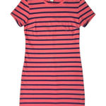 Old Navy Coral Orange Blue T-Shirt Dress Medium Photo 0